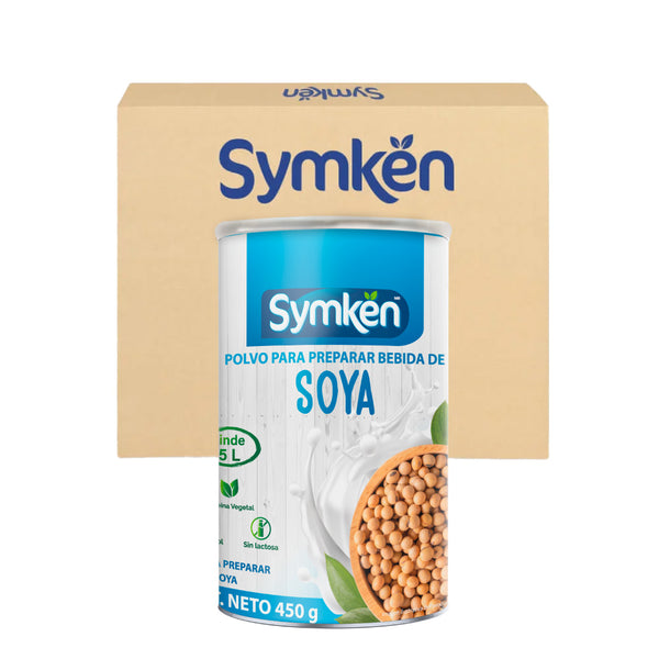 Caja de 18 Piezas Symkën Soya Natural bote 450 g