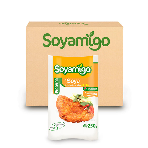 Caja de 24 Piezas Soyamigo Soya sabor Bistec 250 g