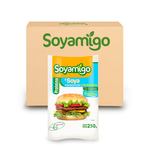 Caja de 24 Piezas Soyamigo Soya sabor Hamburguesa 250 g