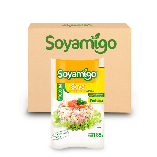 Caja de 24 Piezas Soyamigo Soya sabor Pollo 185 g